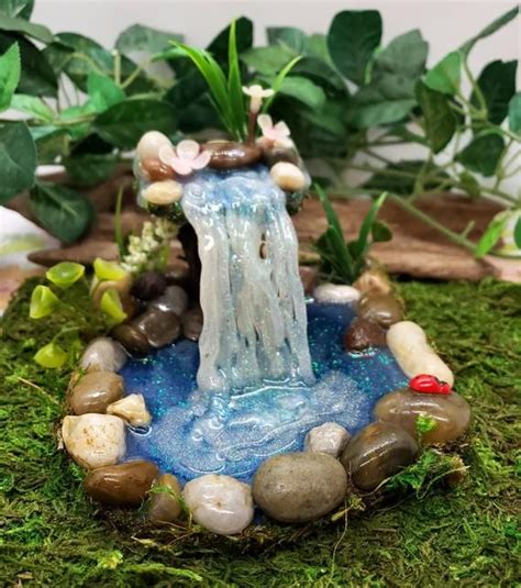 Fairy Garden Pond With Waterfall Miniature Pond Fairy Garden