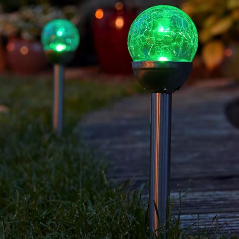 How to choose an outdoor solar light. Auraglow Set of 2 Colour Changing Solar Mosaic Post Lights ...