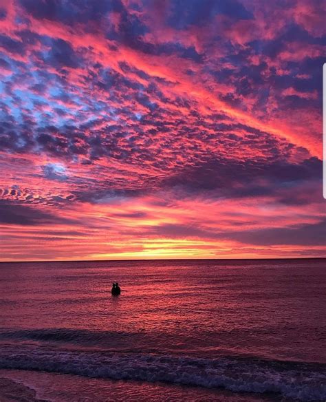 Fire Sky Sunset At A South Australian Beach Pics