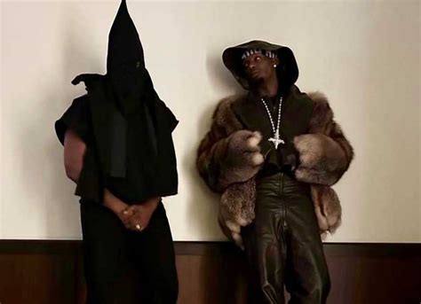 Kanye West Dons Kkk Style Hoodie With Playboi Carti Image X Uinterview