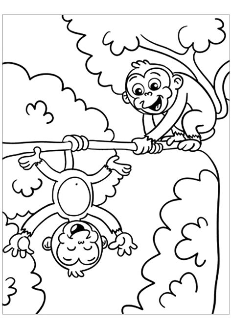 Free Monkey Drawing To Print And Color Monkeys Kids Coloring Pages