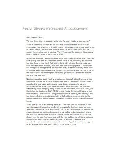 10 Retirement Announcement Templates In Pdf Doc