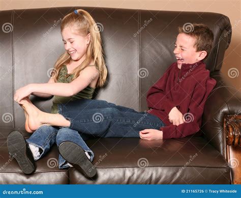Children Tickling Feet Stock Photo Image Of People Brother 21165726