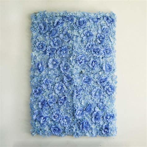 4 Pack 11 Sq Ft Uv Protected 3d Blue Silk Rose And Hydrangea Flower Wall