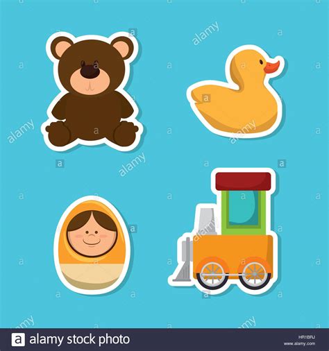 Set Kids Toys Icons Stock Vector Image And Art Alamy
