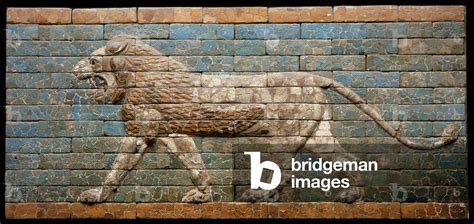 Striding Lion Babylon Neo Babylonian Period Glazed Bricks