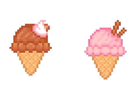 Ice Cream Pixel Art Pattern Pixel Art Food Anime Pixel Art