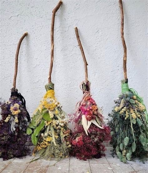Dried Flower Brooms Pagan Crafts Witchy Crafts Dried Flowers