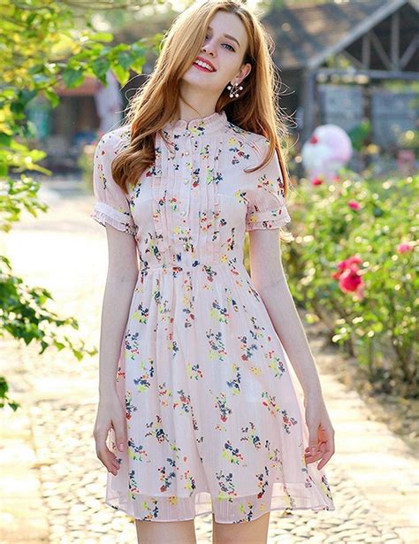 10 Beautiful Casual Floral Short Dress For Spring Style Floral Print Chiffon Dress Chiffon