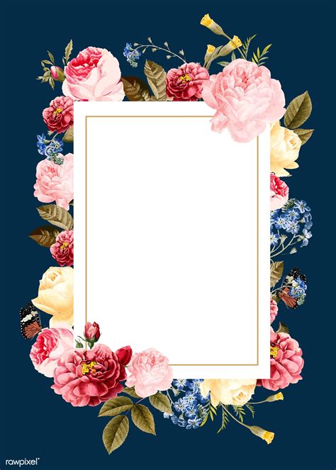 Download Premium Vector Of Blank Floral Frame Card Vector By Kul About