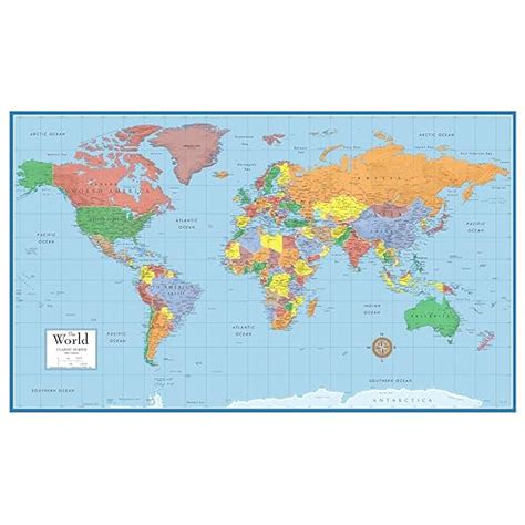 Buy 48x78 Huge World Classic Elite Wall Map Front Laminated Online At