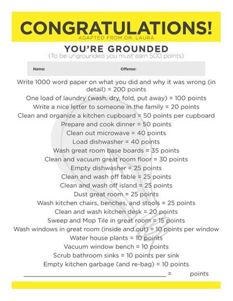 Congratulations Youre Grounded Flyer For Fridge Printable