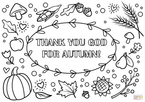Thank You God For Autumn Coloring Page Free Printable Coloring Pages