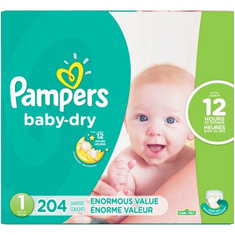 Pampers Baby Dry Diapers Size 1 204 Count