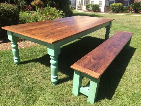 Check our complete guide with resources. 4ft x 8ft Farm Table with bench.Top is pine with Minwax ...