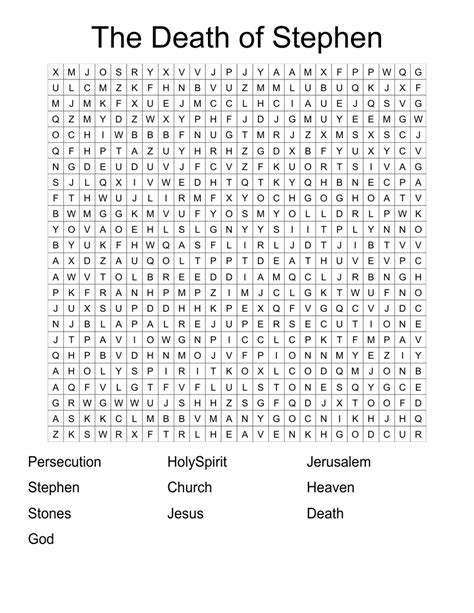 The Death Of Stephen Word Search Wordmint