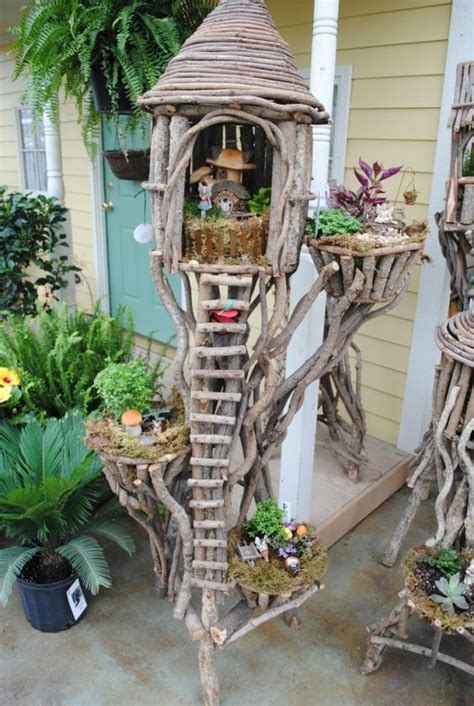 Fairy Tree House With Ladder By Oyku Fairy Tree Houses Miniature