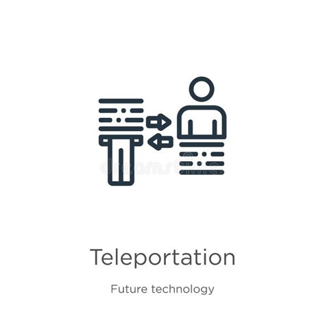 Outline Teleportation Vector Icon Isolated Black Simple Line Element