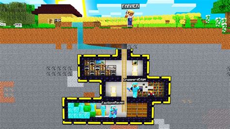 Our Secret Underground Minecraft Base Is Below A Random Players Farm Youtube