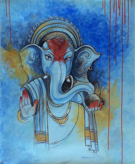 Ganesh By Artist Nilansu Bala Sasamal Bhubaneswar Paintings