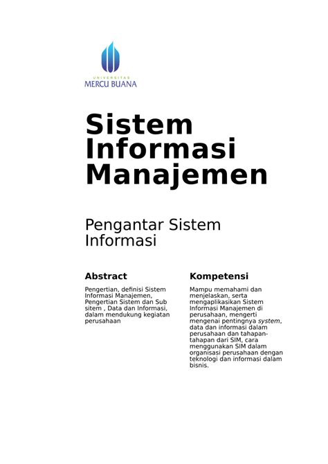 PDF Sistem Informasi Manajemen