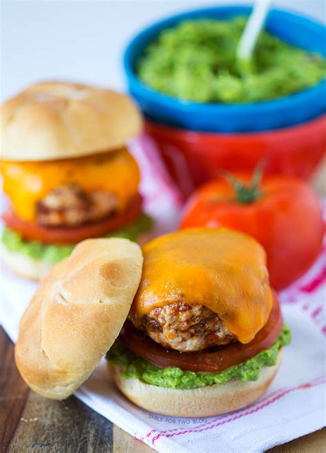 Turkey Chorizo Burgers With Guacamole Table For Two By Julie Wampler