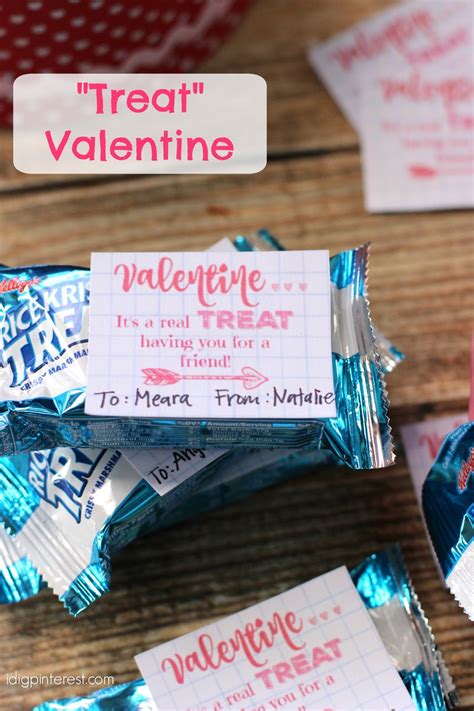 Treat Valentine Idea With Free Printable Tags I Dig Pinterest