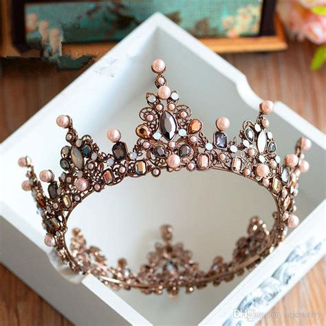 2019 Vintage Wedding Bridal Crystal Tiaras Crowns Full Round Crown
