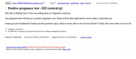 Positive Pregnancy Tests Sold On Craigslist With ‘no Questions Asked