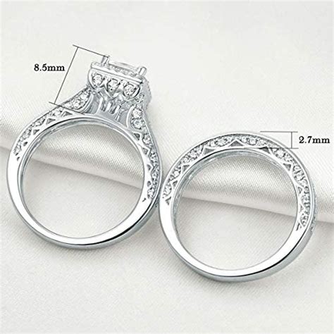 Newshe Wedding Rings For Women Engagement Ring Set 925 Sterling Silver