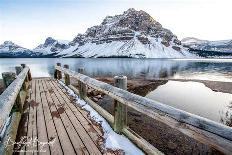 Bow Lake In Winter Banff National Park