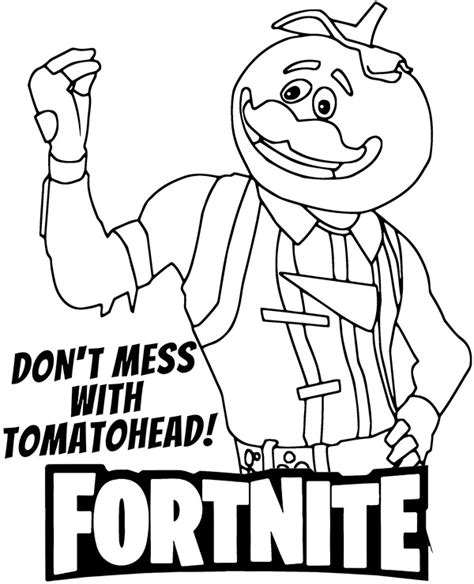 Free Fortnite Coloring Page Tomatohead