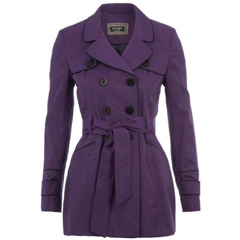 Purple Short Trench Coat 44 Liked On Polyvore Purple Trench Coat