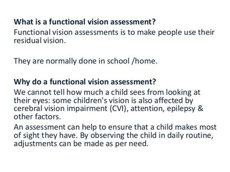 Functional Vision Assessment What To Consider