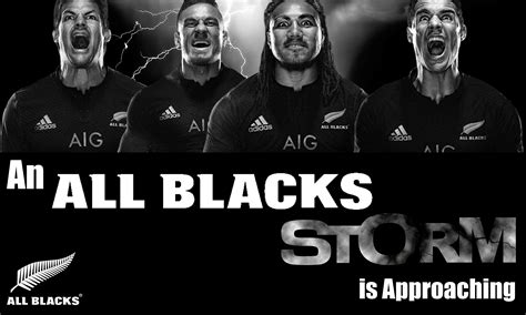 All Blacks Rugby “an All Blacks Storm Is Approaching” Poster Created By