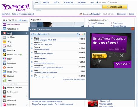 La Nouvelle Page Daccueil De Yahoo Accueille Gmail Et Aol Mail