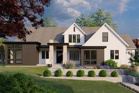 Plan 910074whd Exclusive One Story House Plan With Modern Farmhouse