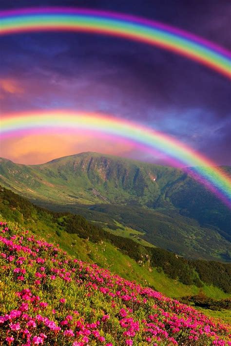 Double Rainbow Wallpaper Rainbow Landscape Iphone