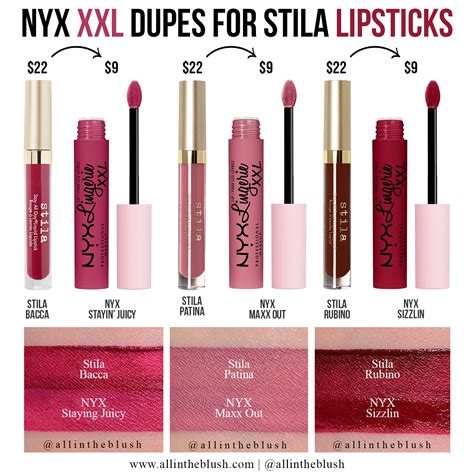 Nyx Xxl Lingerie Lipstick Dupes For Stila Liquid Lipsticks All In The