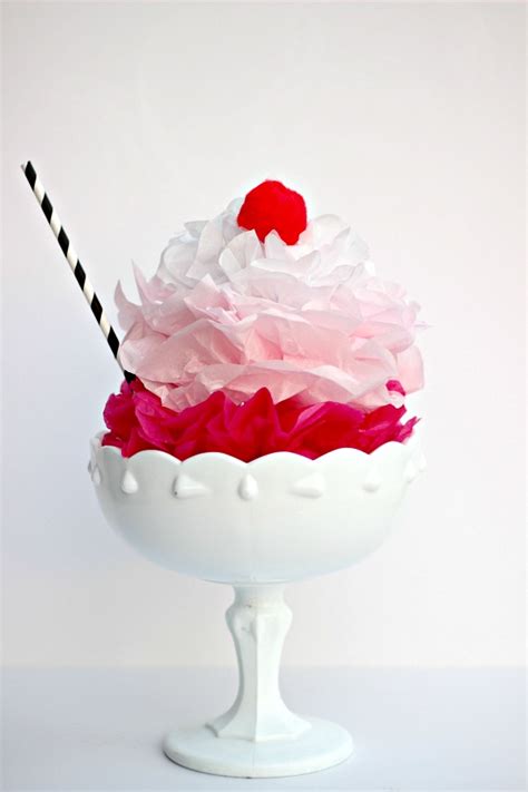 Tissue Paper Ice Cream Sundae Party Decorations Dimples And Tangles