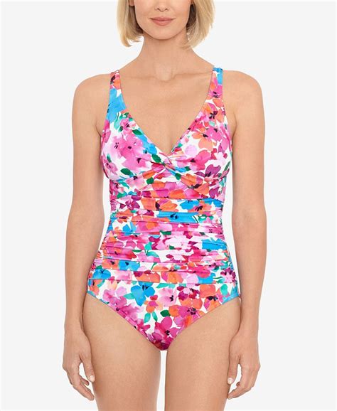 Swim Solutions Twist Front Tummy Control One Piece Swimsuit Created