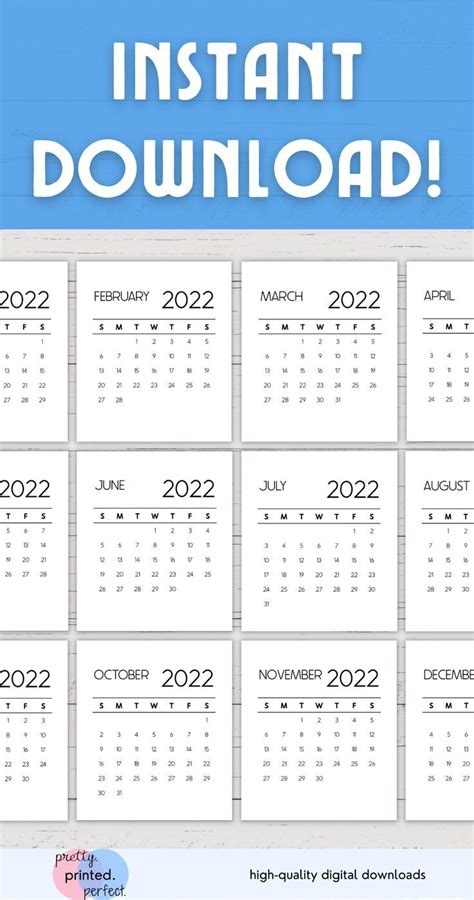 Looking To Get Organized In 2022 This Minimalist Calendar Printable