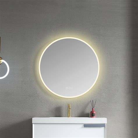 Orion 32″ Round Led Mirror With Frosted Side Blossom Kitchen And Bath Supply Corporation