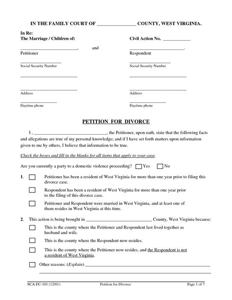 Sample Divorce Papers Free Printable Documents