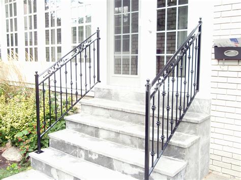 Compare rod iron banister costs with other metals rails for stairs, exterior staircases, porch balcony. Best Exterior Wrought Iron Stair Railings You Can Get in Toronto