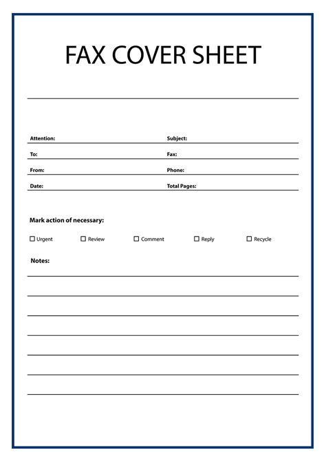 Basic Fax Cover Sheet Free Printable Template