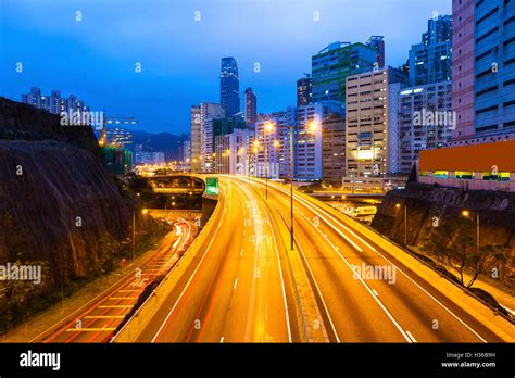 Traffic In Downtown In Hong Kong Stock Photo Alamy