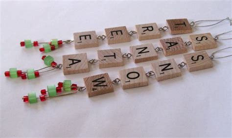 Scrabble Themed Ts Scrabble Tile Christmas Ornaments Set Of Three