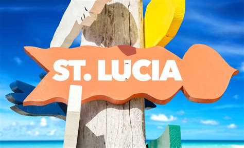 St Lucia Direction Sign With Beach