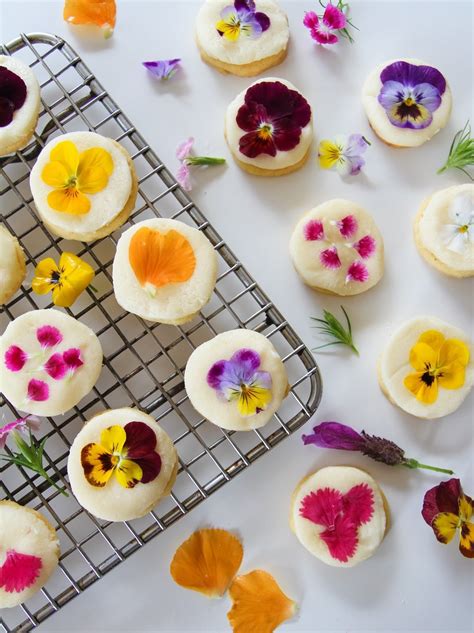 Shortbread Cookies With Edible Flowers Recipe
